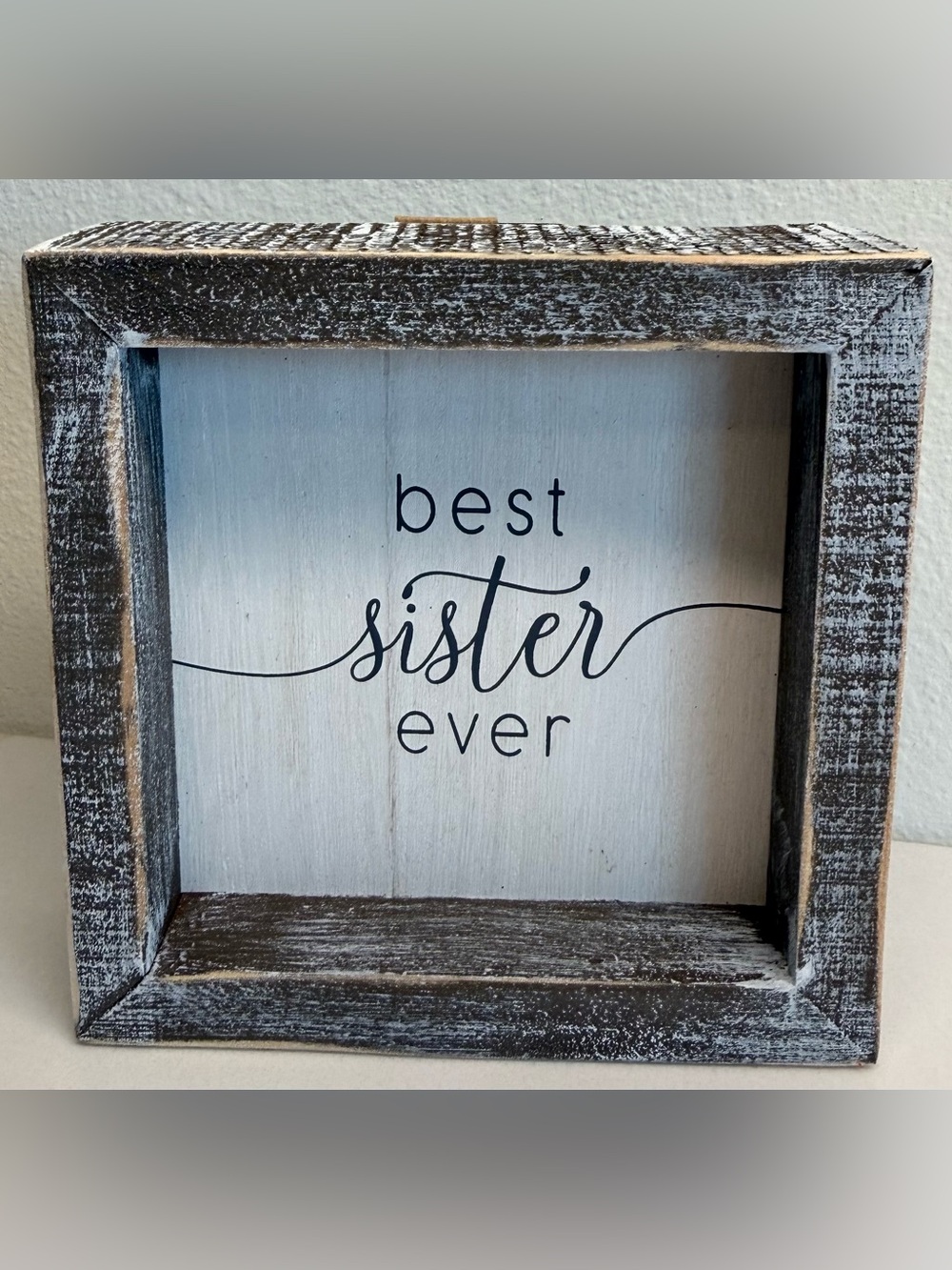 Adams & Co Best Sister Ever Wood Framed Sign Rustic Farmhouse Decor